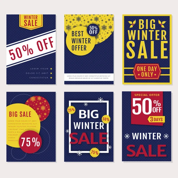 Winter sale banners. Vector set. — Stock Vector