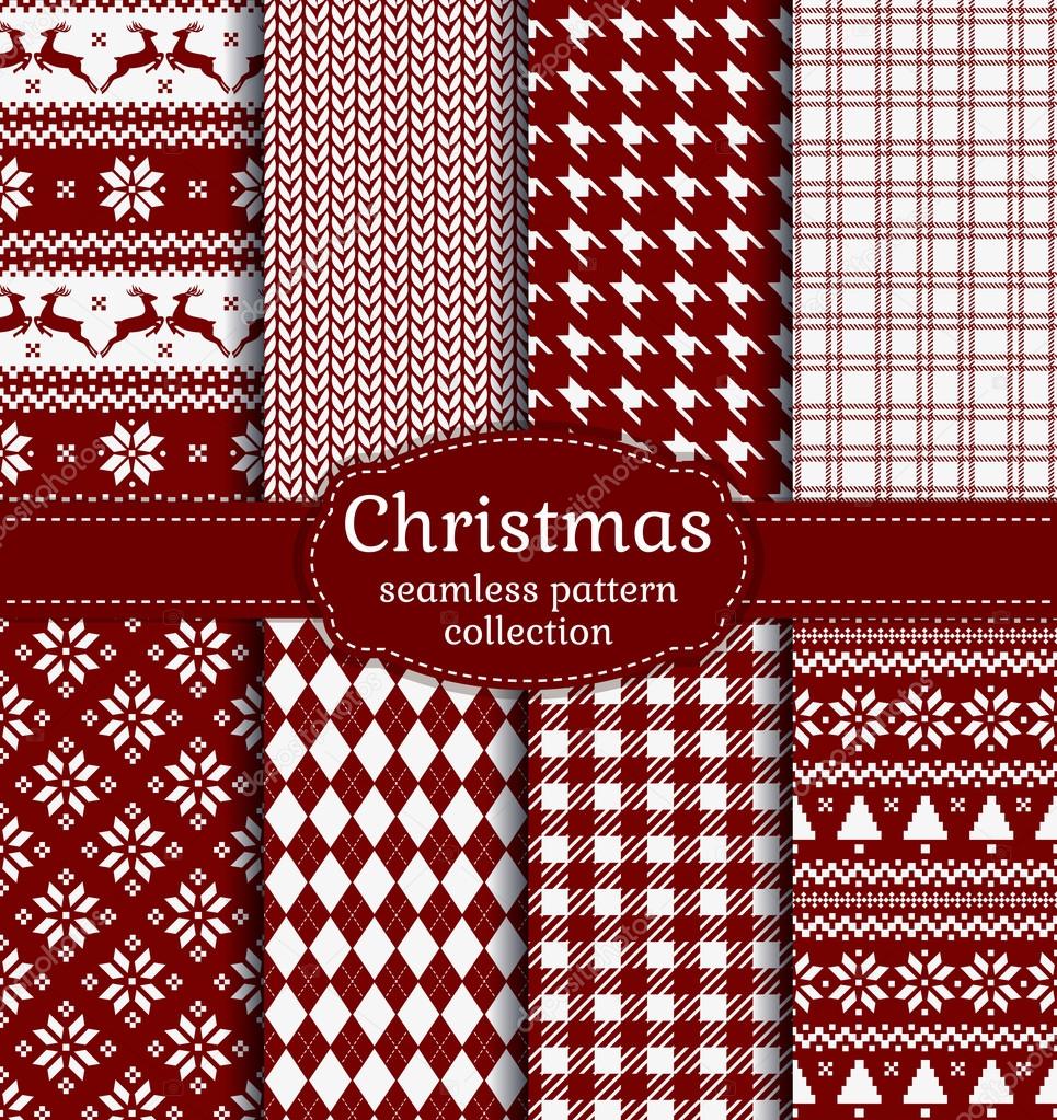 Christmas seamless patterns.