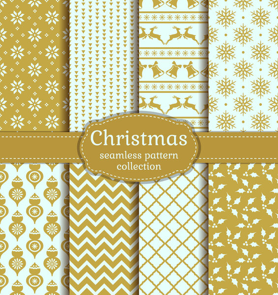 Christmas seamless patterns.