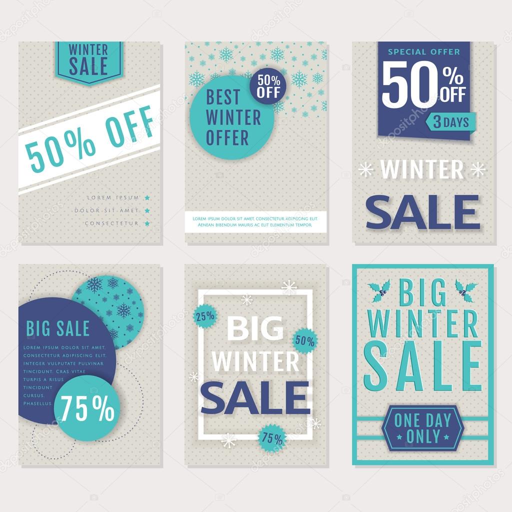Winter sale banners.
