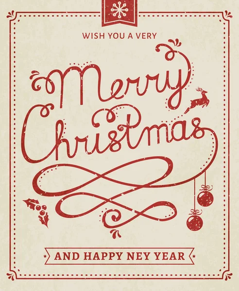 Cartel de letras de Navidad y Año Nuevo . — Vector de stock