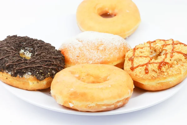 Beyaz üzerine çeşitli çörek