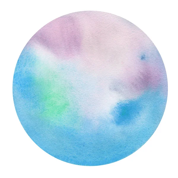 Watercolor Vibrant Circle Blue Pink Bubble Hand Drawn Illustration — 스톡 사진