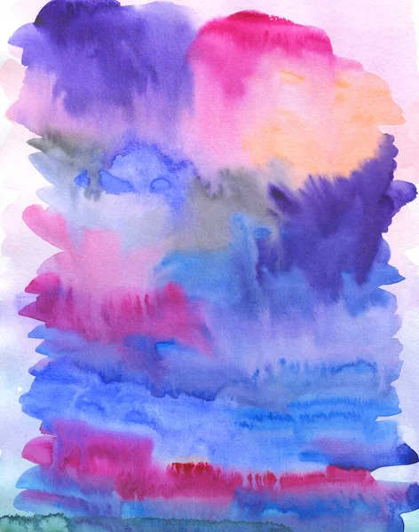 水彩抽象的な背景 手描きの質感 水彩青 紫とピンクの汚れ カバー パッケージのデザイン — ストック写真