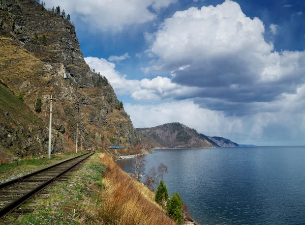 Primavera na Circum-Baikal Railroad — Fotografia de Stock