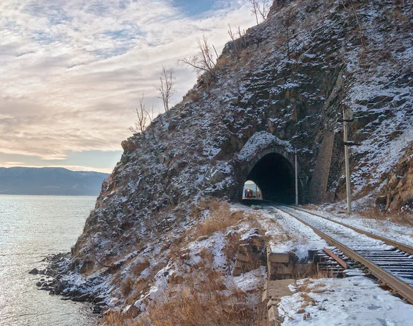 Late autumn in the Circum-Baikal Railway — Stock Image Late autumn in the Circum-Baikal Railway Stock Image
