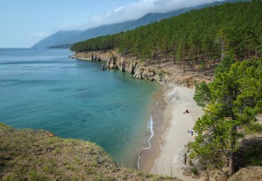 Sandy cove of Lake Baikal clipart