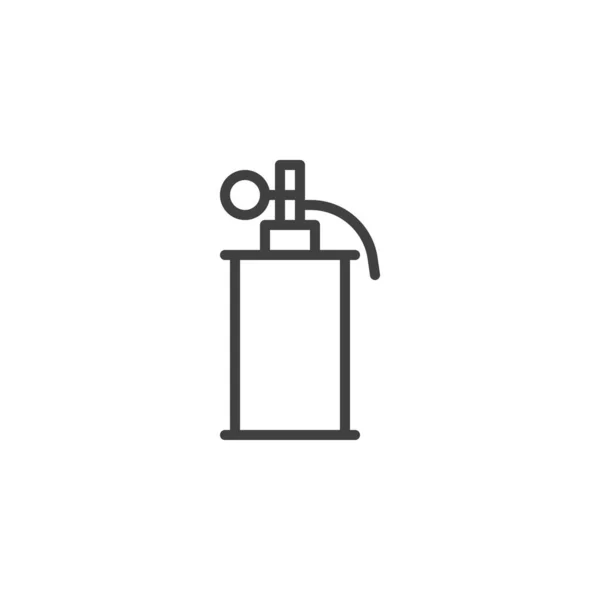 Icono de línea de granada de humo — Vector de stock