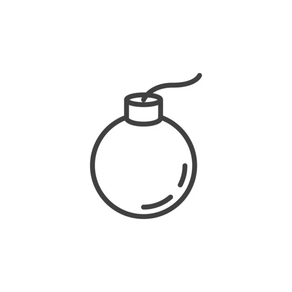 Bomb with wick line icon — Stock Vector