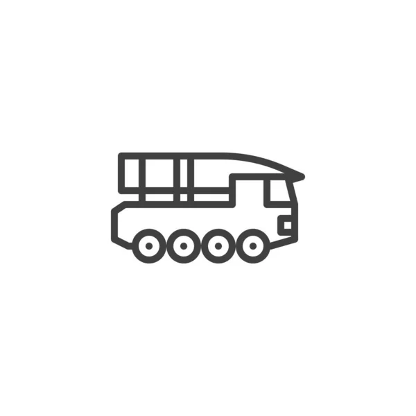 Rakétakilövő teherautó-vonal ikonja — Stock Vector