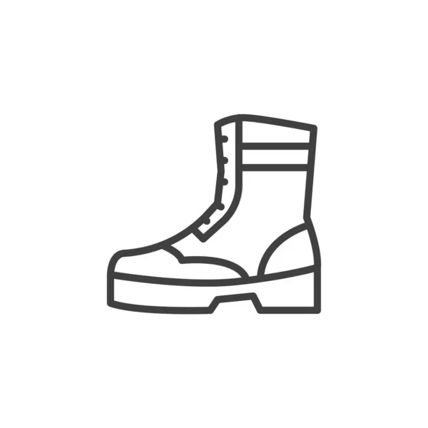 Armée bottes ligne icône — Image vectorielle