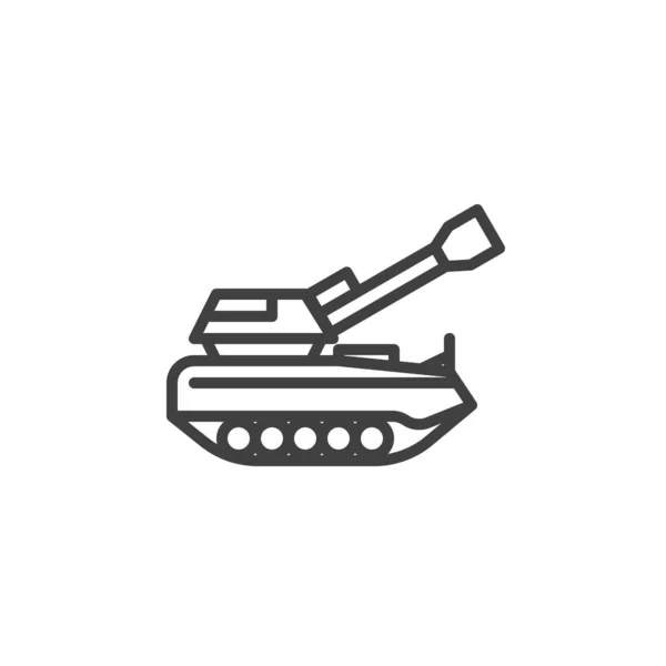 Military Tank line icon — Stock Vector