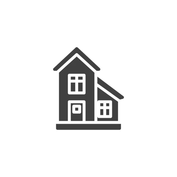 Maison de ville, bâtiment chalet icône vectorielle — Image vectorielle