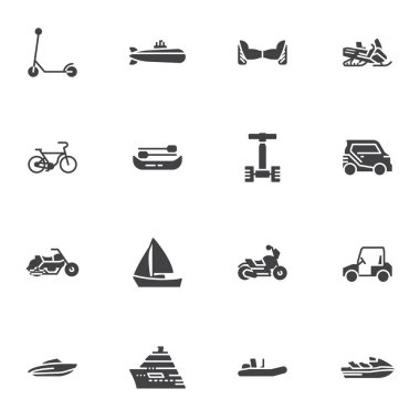 Şehir ulaşım vektör simgeleri ayarlandı