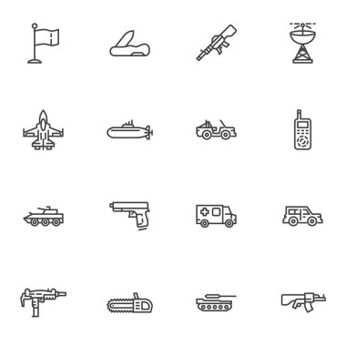 Askeri cephane hattı simgeleri ayarlandı