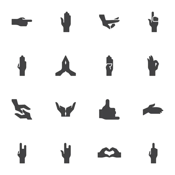 Set di icone vettoriali gesti della mano — Vettoriale Stock