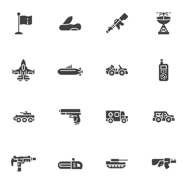 Conjunto de ícones vetoriais de munição militar — Vetor de Stock