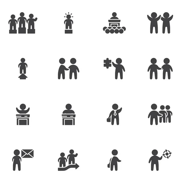 Grupo de trabajo en equipo conjunto de iconos vectoriales — Vector de stock