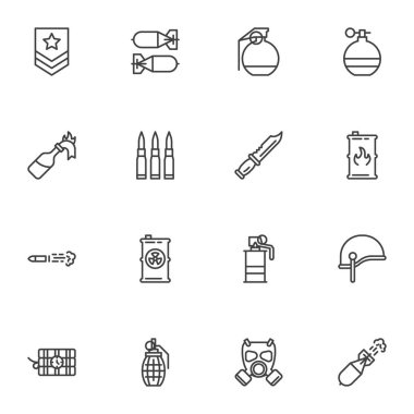 Askeri teçhizat hattı simgeleri ayarlandı