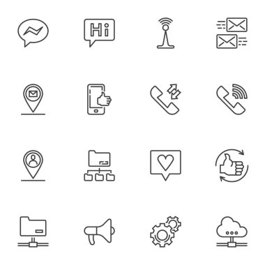 Sosyal ortam çizgisi simgeleri ayarlandı