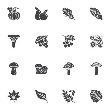 Sonbahar mevsimi vektör simgeleri belirlendi