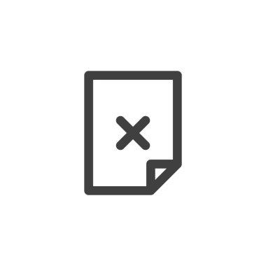 Belge dosya satırı simgesini reddet