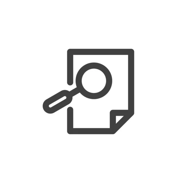 Rechercher l'icône de ligne de document — Image vectorielle