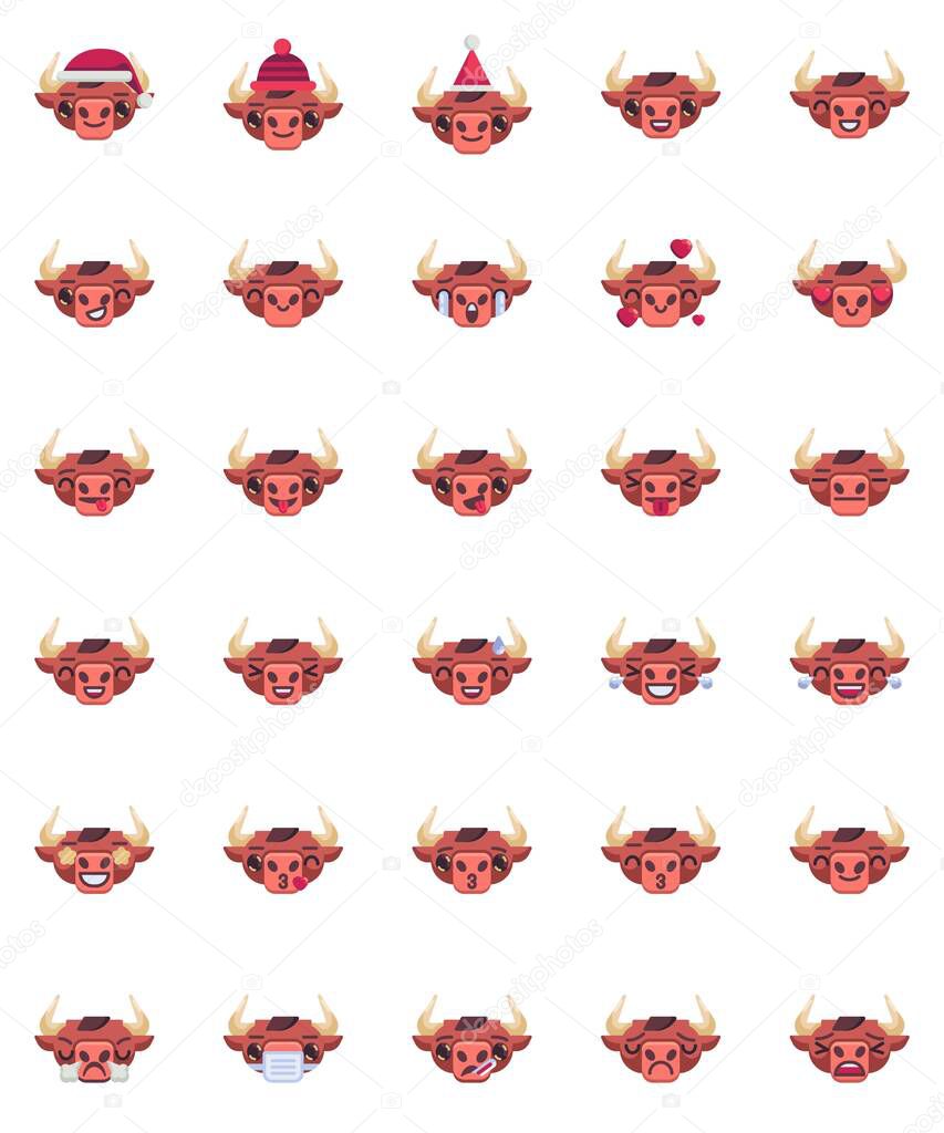 Chinese New Year Ox emoji collection