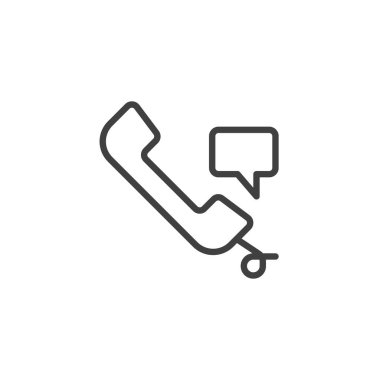 Konuşma baloncuk satırı simgesi olan telefon