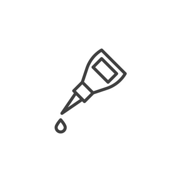 Pegamento botella línea icono — Vector de stock
