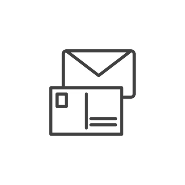Ícone de linha de letra de envelope —  Vetores de Stock