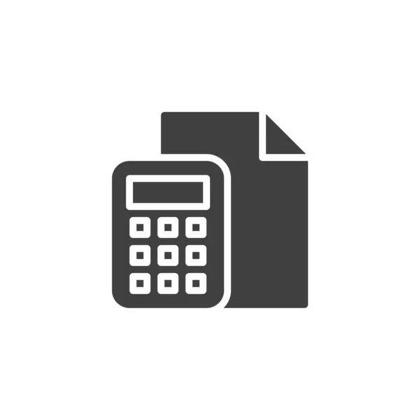 Calcolatrice e icona vettoriale documento cartaceo — Vettoriale Stock