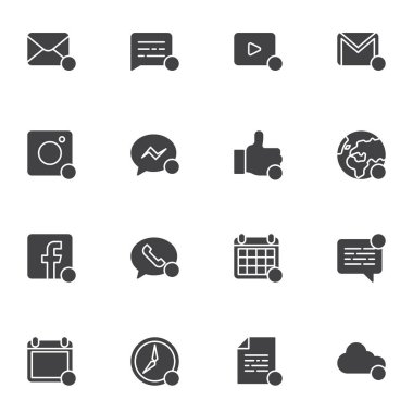 UI bildirim vektör simgeleri ayarlandı