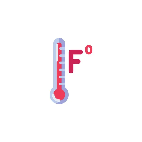 Fahrenheit termómetro icono plano — Vector de stock