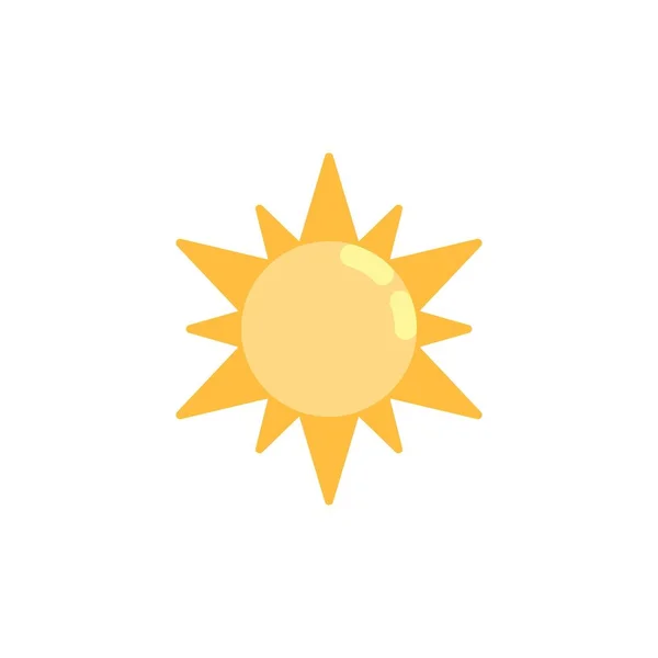 Żółte słońce płaska ikona — Wektor stockowy