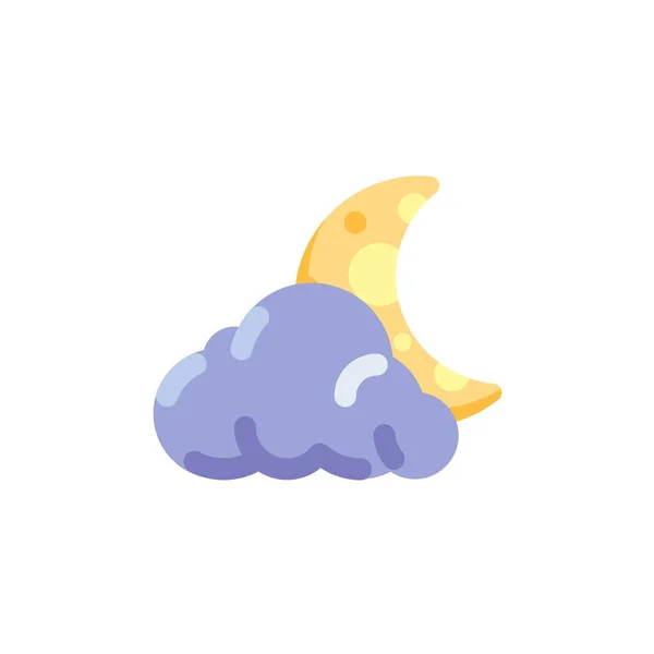 Ikona Měsíc a mrak — Stockový vektor