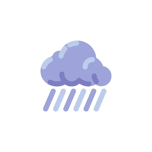 Moln med regn platt ikon — Stock vektor