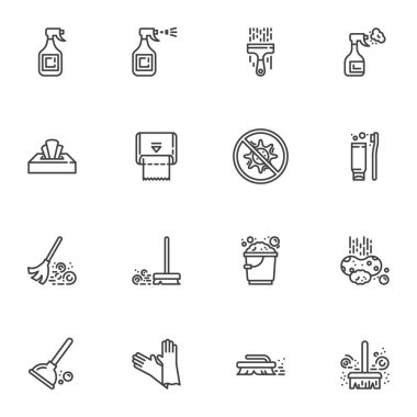 Dezenfeksiyon ve temizlik çizgisi simgeleri ayarlandı