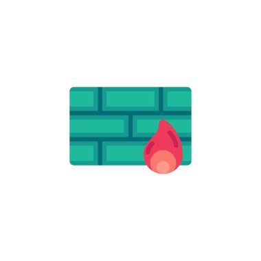 Firewall düz simgesi