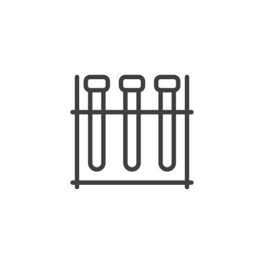 Laboratuvar test tüpleri çizgi simgesi