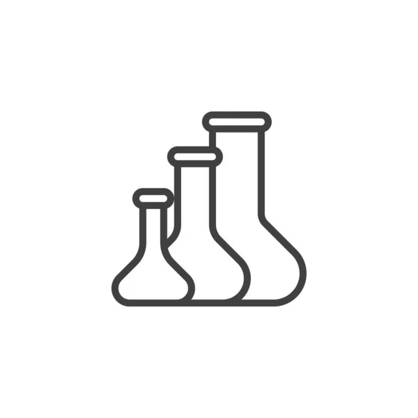 Icono de línea de vidrio de laboratorio — Vector de stock