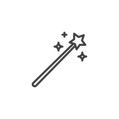 Yıldız çizgisi simgesi olan sihirli değnek