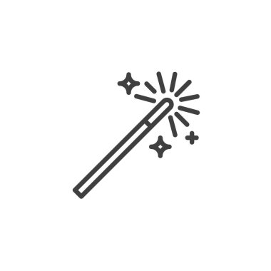 Sihirli değnek çizgi simgesi