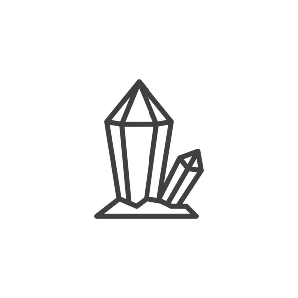 Magic crystal line icon — Stock Vector