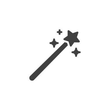 Yıldız vektör simgesi olan sihirli değnek