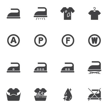 Çamaşır servisi vektör simgeleri ayarlandı