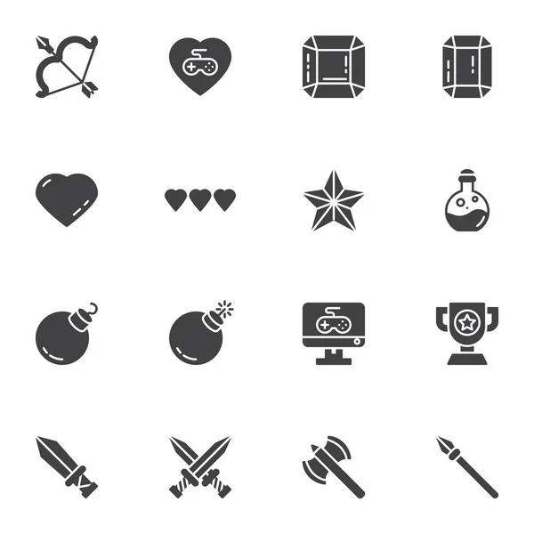 Spiel, Gaming Vektor Icons gesetzt — Stockvektor