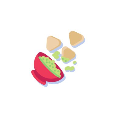 Nachos cipsi ve sos düz simgesi