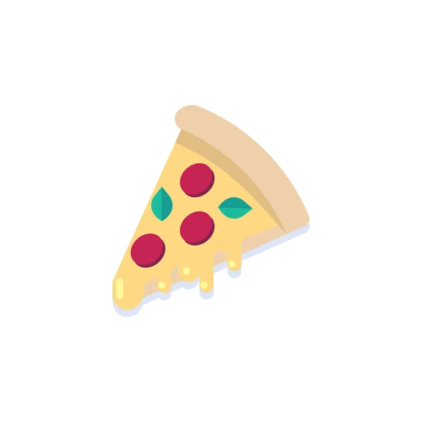 Pizza rebanada icono plano — Archivo Imágenes Vectoriales