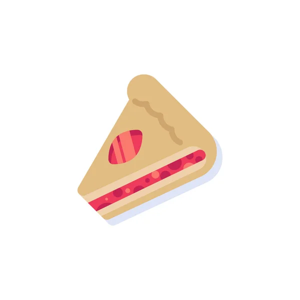 Stück Kuchen flach Symbol — Stockvektor